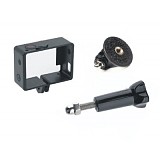 Portable Camera Protective Housing Border Frame Mount + Tripods Adapter + Stainless Steel Long Screw for Gopro Hero 3 GI