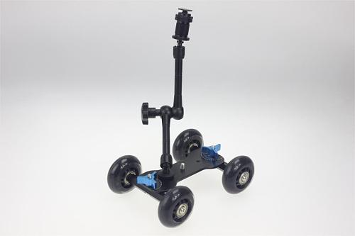 Friction Articulating Magic Arm 11 inch + Photography Pulley Car Mute Skater Wheel Track for 5d2 DSLR Camera Camcorder