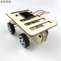 New arrival Self assembly DIY Mini Wooden Car Model Solar Powered Kit 4WD Smart Robot Car Chassis RC Toy 100*70*50mm