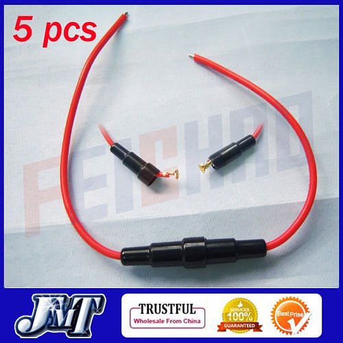 5pcs 5x20mm 20AWG AGC Fuse Holder In-line Screw type with Wire Cable
