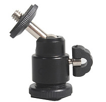 1/4 Screw Mini Metal Hot Shoe Ball Head Tripod Mount Adapter PTZ for DSLR Camera Camcorder Flash Light Lamp Holder