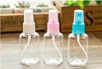 F04709 Transparent Plastic Atomizer Spray Bottle Small Mini Travel Cosmetic Refillable Bottles 50ML + FreePost