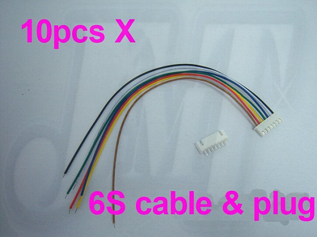 10 pcs 6S 26AWG Lipo Li-po battery balance charger plug & cable, Rc Helicopter
