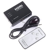 Mini 3 Port HDMI Switch Switcher Splitter with IR Remote for HDTV 1080P Vedio