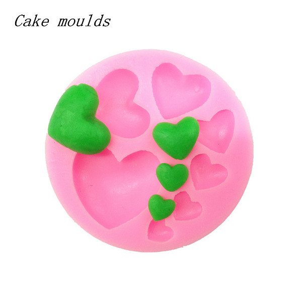 F15231 Hot Love Heart Shape DIY Bakeware 3D Liquid Chocolate Fondant Cake Mold Cookies Moulds Silicone Sugar Craft Tool