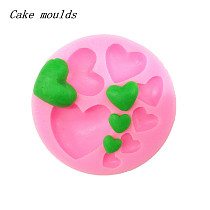 F15231 Hot Love Heart Shape DIY Bakeware 3D Liquid Chocolate Fondant Cake Mold Cookies Moulds Silicone Sugar Craft Tool