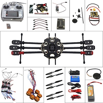 Full Set Helicopter Drone 6-axle Aircraft Kit Tarot 680PRO Frame 700KV Motor GPS APM 2.8 Flight Control AT10Transmitter