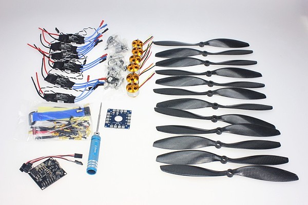 6 Axis Foldable Rack RC Quadcopter Kit with KK V2.3 Circuit Board +1000KV Brushless Motor + 10x4.7 Propeller + 30A ESC