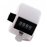 1Pcs Plastic 4 Digit Number Figure Display Manual Hand Tally Mechanical Palm Clicker Counter - White