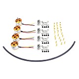 4 Pcs A2212 1000KV Brushless Outrunner Motor W/ Mount with 12 Pairs 3.5MM Banana Plug ( Male and Female) for Quad UFO