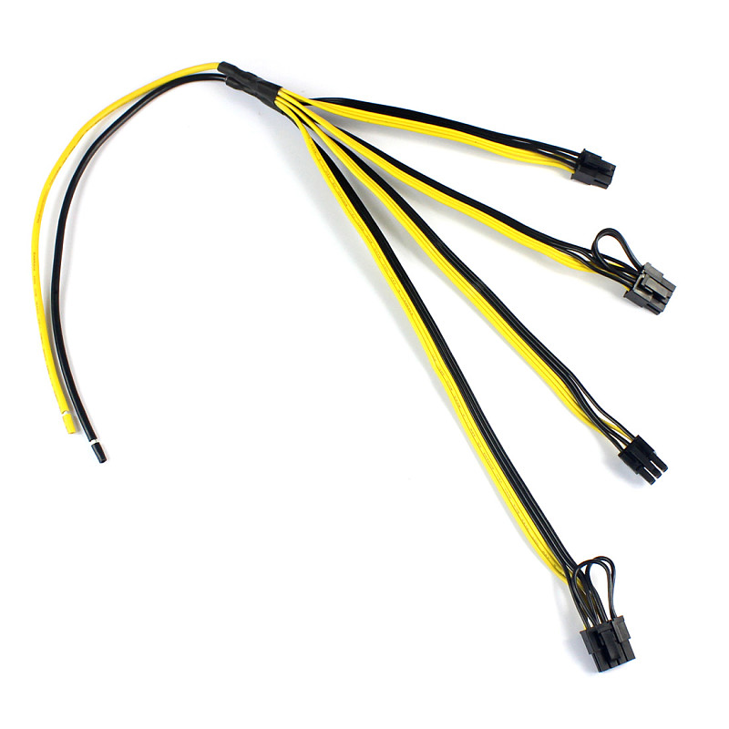 Power Supply Modified Cable Mine Machine Wire Graphics 6P Power Supply Cable12AVG+18AWG for DELL2950 1470 1950 PE Series