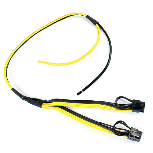 Dual PCI-e PCIe Graphics Video Card 8pin 6+2pin Splitter Power Cable Cord with Terminal for RIG Miner 12AWG+16AWG