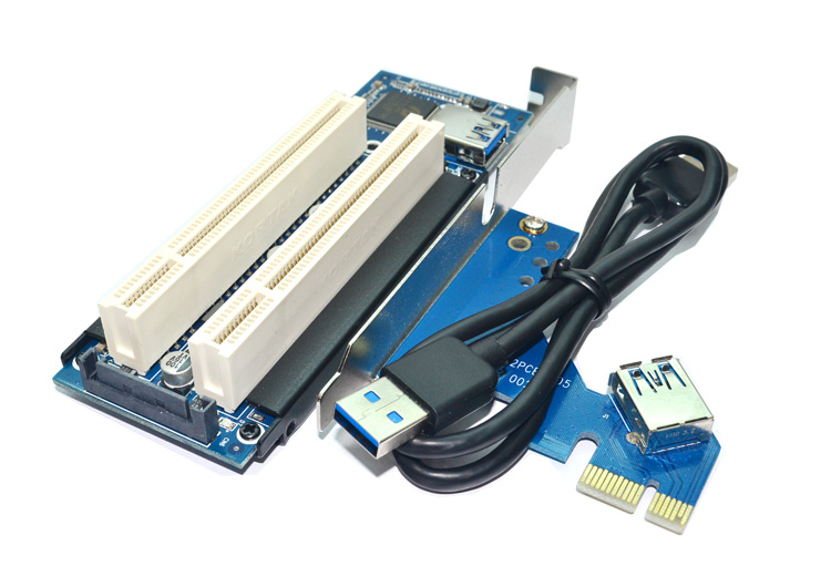 US$ 13.10 Pci-e Double Pci Slot Expansion Card USB 3.0 to PCI Adapter Card PCI Add on Cards -