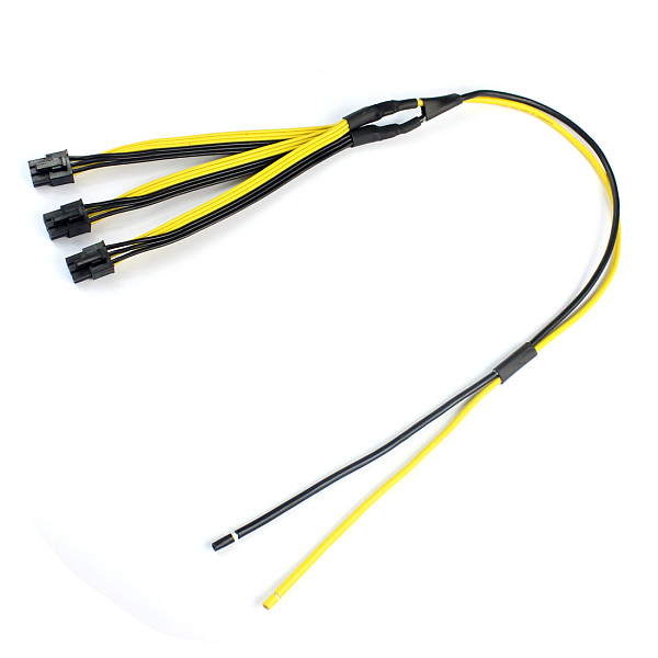 S7/S9 to Triple 3X PCI-E PCIe PCI Express 6Pin Graphics Card Splitter Power Cable Cord for BTC miner Machine 12AWG+18AWG