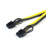 Dual PCI-e PCIe Graphics Video Card 8pin 6+2pin Splitter Power Cable Cord with Terminal for RIG Miner 12AWG+16AWG