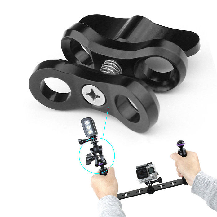 Diving Lights Ball Butterfly Clip Arm Clamp Mount For GOPRO13 3+/4/5 Xiaoyi Gitup