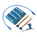 XT-XINTE PCI-E Adapter Card PCIe 1 to 4 1X to 16X Slot Riser Mining Card PC Computer Connector for Miner BTC Bitcoin