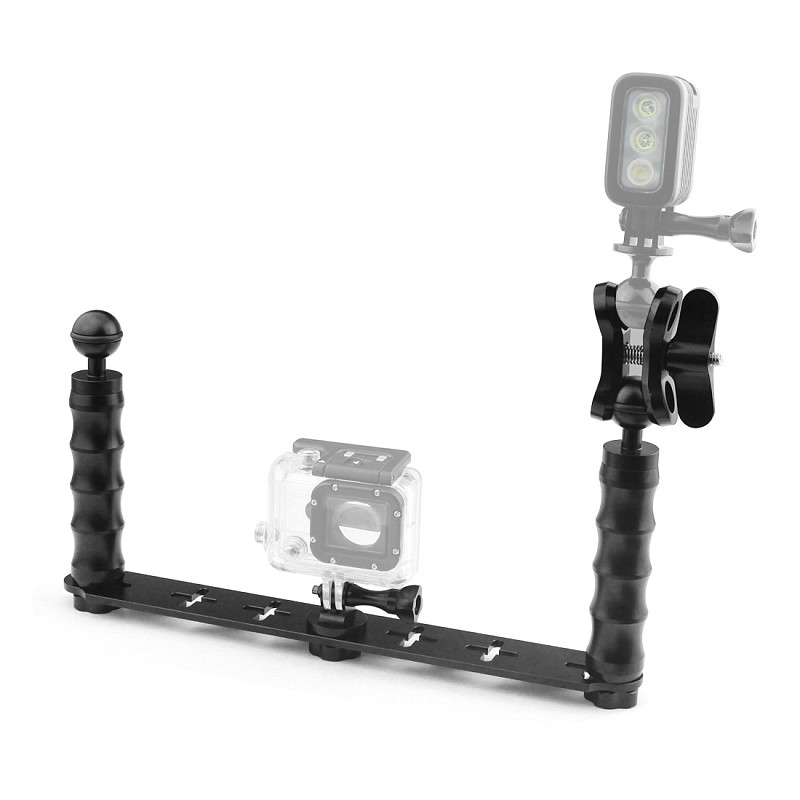 Aluminum CNC Diving Lights Ball Butterfly Clip Arm Clamp Mount + ABS Ball Base Adapter For Gopro Hero 13 4 3plus 3 Camera
