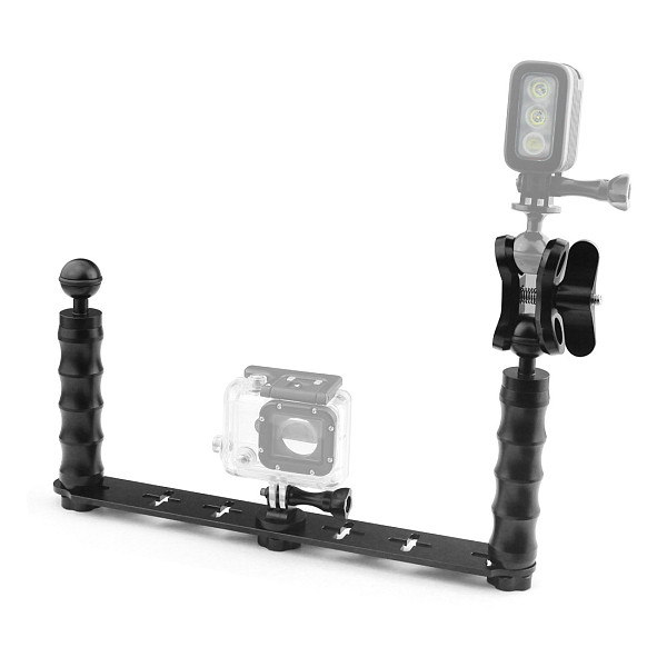 Aluminum CNC Diving Lights Ball Butterfly Clip Arm Clamp Mount + ABS Ball Base Adapter For Gopro Hero 4 3plus 3 Camera