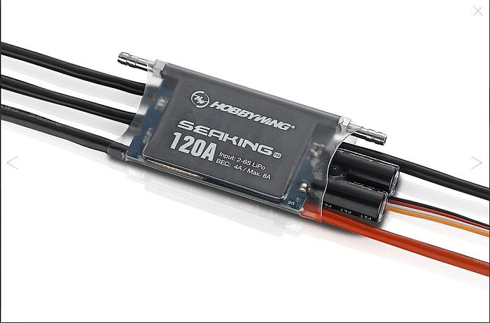 Hobbywing Seaking Pro 120A Waterproof Brushless ESC Speed Controller for RC Toys Boats SeaKing-120A-Pro (Professional Edition)