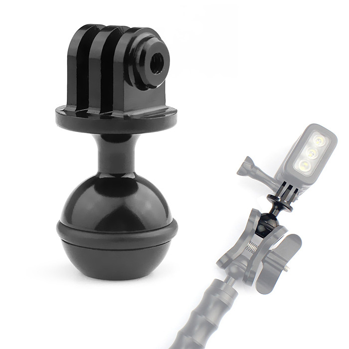 CNC 360 Degree Rotation Ball Head Mount Tripod 2.5CM for Gopro Hero13 5 4 Xiaomi Yi SJCam GitUp Cameras
