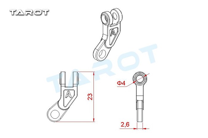 Tarot 470L Radius Control Rocker Set TL47A13 Silver