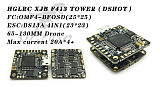 HGLRC XJB F413 DSHOT Flytower F4 Flight Control Tower with 4IN1 BS13A ESC for Indoor Micro RC Racer Quadcopter