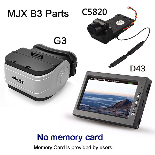 MJX D43 5.8G FPV Monitor 4.3 inch LCD Screen RC Brushless Drone Spare Parts with G3 Goggles fits for C5820 Bugs 3 C5830 Bugs 6