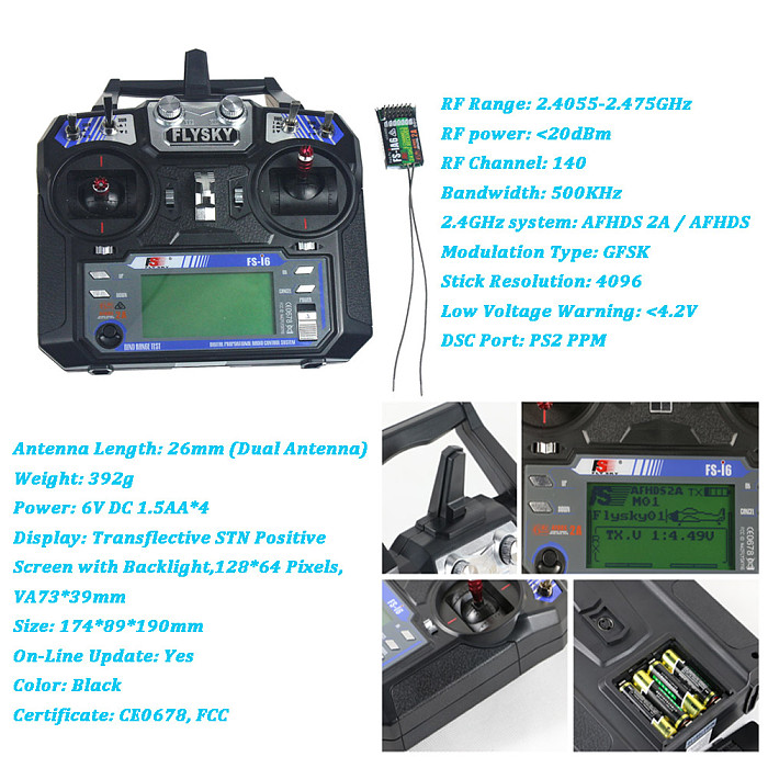 Full Set RC Drone Quadrocopter 4-axis Aircraft Kit F450-V2 Frame GPS APM2.8 Flight Control Flysky FS-i6 Transmitter