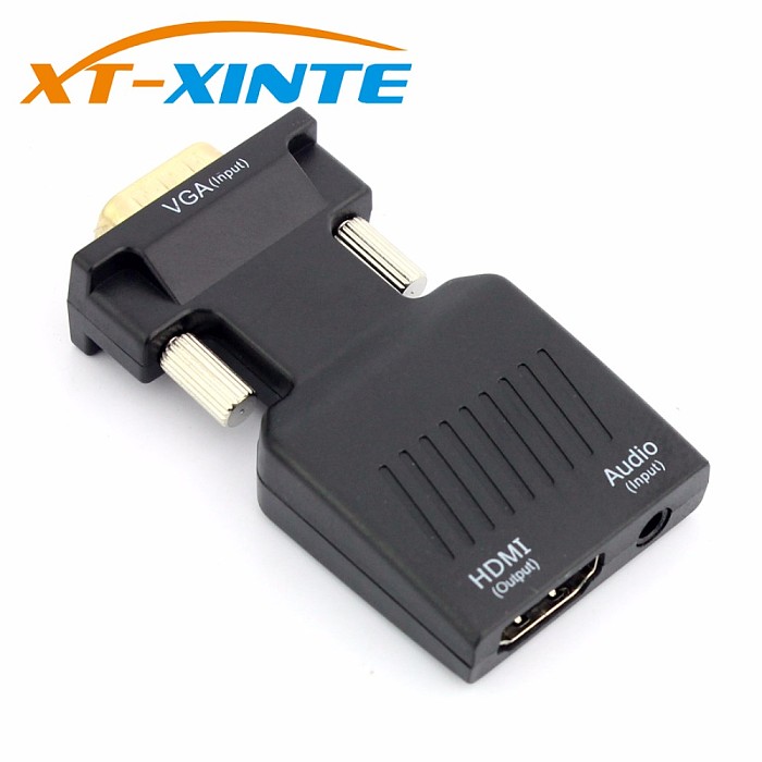 VGA to HDMI Converter 1080P Male to Female Adapter with Video Cable Adapter Plug and Play for PC Laptop TV to HDTV Projector