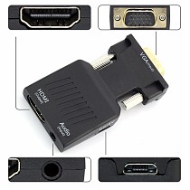 VGA to HDMI Converter 1080P Male to Female Adapter with Video Cable Adapter Plug and Play for PC Laptop TV to HDTV Projector