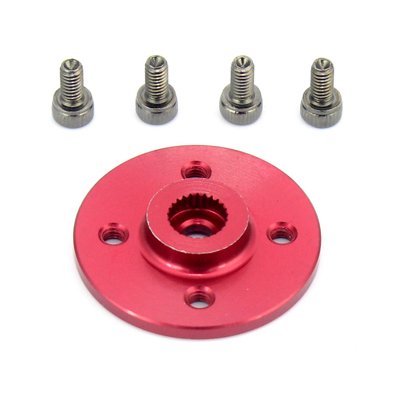 F07822 1 Pcs CNC Aluminum Alloy Servo Plate Round Disc Horn 25T Red Color for FUTABA TOWER Series