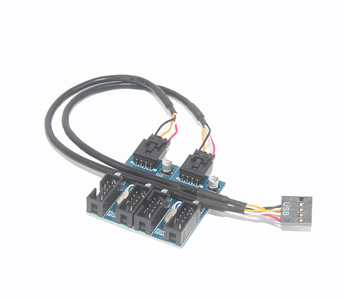 9pin USB header Male 1 to 2 / 4 Female Extension Cable Card Desktop 9-Pin USB HUB USB 2.0 9 pin Connector Adapter Port Multilier
