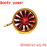 High Quality GP70mm EDF Full Metal Ducts 12 Blades Ducted Fan 4S-6S Lipo Charger 2150KV Motor Electric for RC Jet Airplane