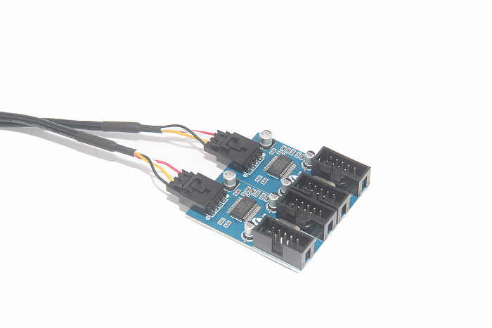 9pin USB header Male 1 to 2 / 4 Female Extension Cable Card Desktop 9-Pin USB HUB USB 2.0 9 pin Connector Adapter Port Multilier