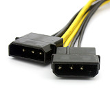 8Pin to Dual Large 4Pin Connector Port Graphics Card Power Supply Cable D Type 20cm Wire Date Cable Adapter for Computer