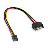 20cm Floppy Drive 4Pin to SATA Male Power Cable Adapter SATA 15PIN to 4Pin Power Cable 18AWG Wire Connector for Computer PC