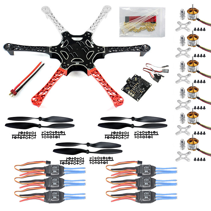 Hexa Copter ARF F550 Hex-Rotor Flame Wheel Kit With KK 2.3 Flight Controller ESC Motor Propeller