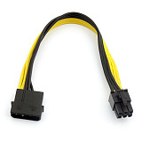 Large 4P to 6P Power Cable single D to 6P Graphics Card Power Adapter Cable 4PIN turn 6PIN Connector Converter