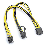 CPU 8Pin Extension Cable 8P(6+2)Pin Famale Power Supply Cable Graphics Card BTC Extend Miner Mining Wire 20cm