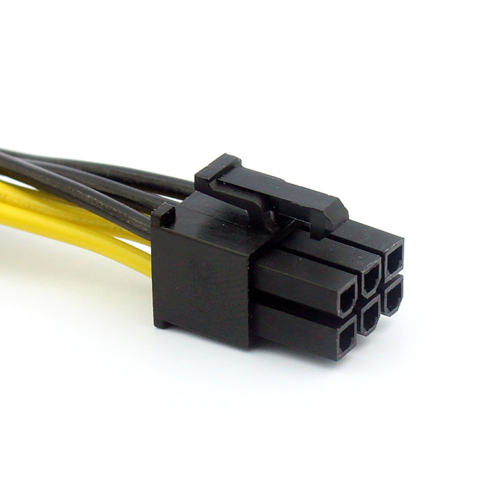 Graphics 6P to 6P Power Supply Adapter Extension Cable 6Pin PCIE Extender Cable Male to Male Wire Line Cord 20cm for PC Computer