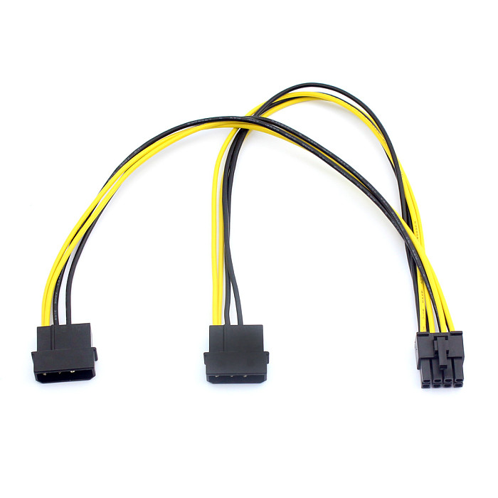 CPU Dual Large 4Pin to 8Pin Power Extension Cable Motherbooard 8Pin Adapter Extender Power Supply Splitter Cable Cord 18AWG 20cm