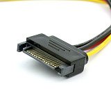 20cm Floppy Drive 4Pin to SATA Male Power Cable Adapter SATA 15PIN to 4Pin Power Cable 18AWG Wire Connector for Computer PC