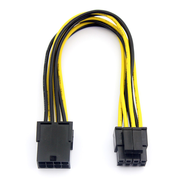 Graphics 8P to CPU 8Pin (4pin +4pin ) Power Cable Adapter Famale to Male Power Supply Connector Convertor 8P to 8P Wire 12cm