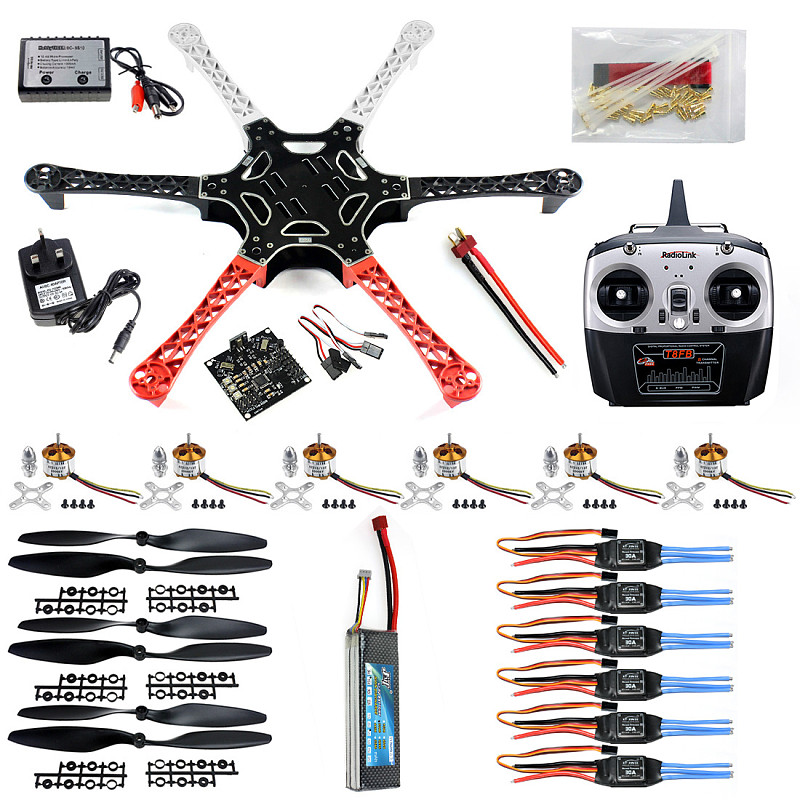 F550 6-Axis FlameWheel KK 2.3 Controller HexaCopter RTF W/ ESC Motor Propeller Battery TX RX