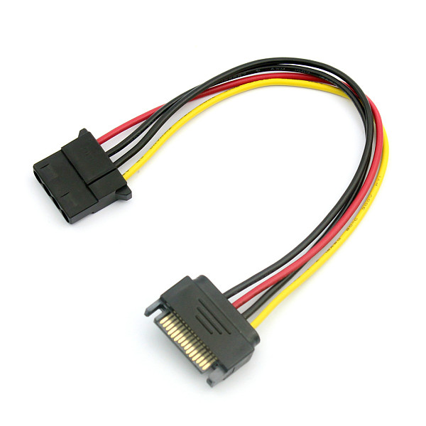 IDE to SATA Large 4P Power Cable 15Pin Male to 4pin Famale SATA Power Adapter Reverse Line Wire SATA Connecotr 20cm