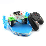 2.4G Remote Control RC Car Boat Electric Power Driven 15*20cm Mini DIY Educational Ship Toys Children Learning Gift Handmade Kit