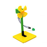 Mini Wind Power Green LED Blowing Generator Windmill Toys Kit 7.5*7.5*14cm for Science Education Experiment Demo Generator Model