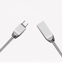 Metal Hose Data Cable 1M Zinc Alloy Fast Charging Cable For Type-c Android Iphone