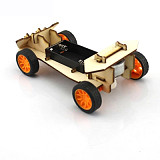 DIY Mini Wooden Electronic Power Vehicle Car Model Kit 4WD Handmade Scientific Experiments Education Toys for Kids Children Gift